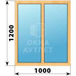 Двухстворчатое окно из сосны 1000×1200 Г-Г ОА-34934