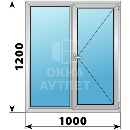 Двухстворчатое дерево-алюминиевое окно 1200×1000 Г-П ОА-36413