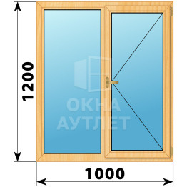 Двухстворчатое окно из сосны 1000×1200 Г-П ОА-35177