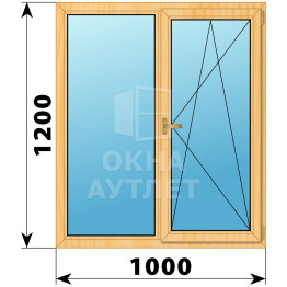 Двухстворчатое окно из сосны 1000×1200 Г-ПО ОА-35267