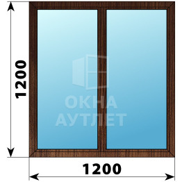 Двухстворчатое окно из дуба 1200×1200 Г-Г ОА-35981