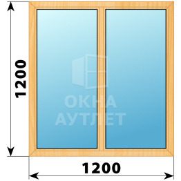 Двухстворчатое окно из сосны 1200×1200 Г-Г ОА-35051