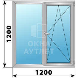 Двухстворчатое дерево-алюминиевое окно 1200×1200 Г-ПО ОА-36809