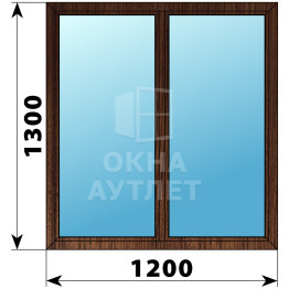 Двухстворчатое окно из дуба 1200×1300 Г-Г ОА-36131