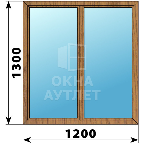 Двухстворчатое окно из лиственницы 1200×1300 Г-Г ОА-35648