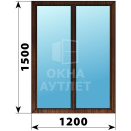 Двухстворчатое окно из дуба 1200×1500 Г-Г ОА-36449