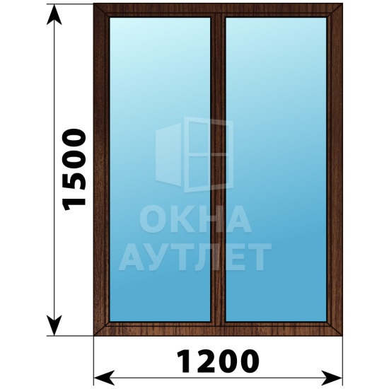 Двухстворчатое окно из дуба 1200×1500 Г-Г ОА-36449