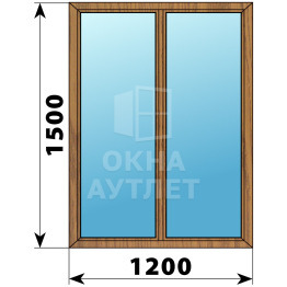 Двухстворчатое окно из лиственницы 1200×1500 Г-Г ОА-35903