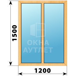 Двухстворчатое окно из сосны 1200×1500 Г-Г ОА-35327