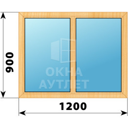 Двухстворчатое окно из сосны 1200×900 Г-Г ОА-34844