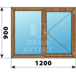 Двухстворчатое окно из лиственницы 1200×900 Г-П ОА-35498