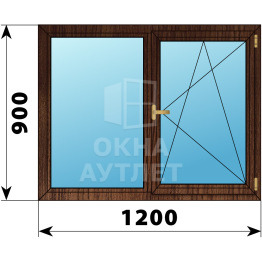 Двухстворчатое окно из дуба 1200×900 Г-ПО ОА-36119