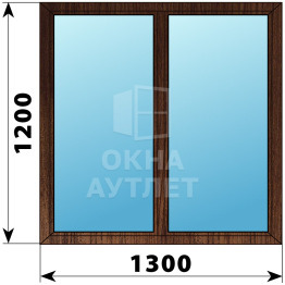 Двухстворчатое окно из дуба 1300×1200 Г-Г ОА-36122