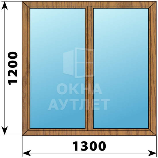 Двухстворчатое окно из лиственницы 1300×1200 Г-Г ОА-35633