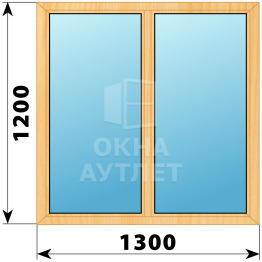 Двухстворчатое окно из сосны 1300×1200 Г-Г ОА-35117
