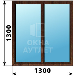 Двухстворчатое окно из дуба 1300×1300 Г-Г ОА-36275