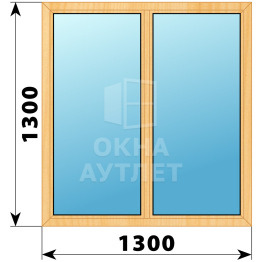 Двухстворчатое окно из сосны 1300×1300 Г-Г ОА-35210