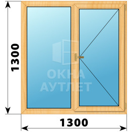 Двухстворчатое окно из сосны 1300×1300 Г-П ОА-35546