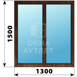 Двухстворчатое окно из дуба 1300×1500 Г-Г ОА-36575