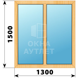 Двухстворчатое окно из сосны 1300×1500 Г-Г ОА-35408