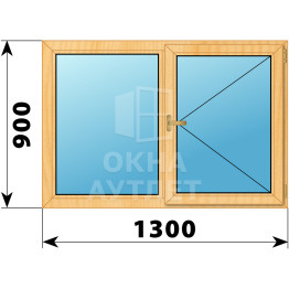 Двухстворчатое окно из сосны 1300×900 Г-П ОА-35114