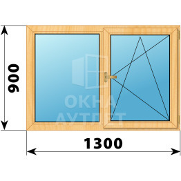 Двухстворчатое окно из сосны 1300×900 Г-ПО ОА-35189