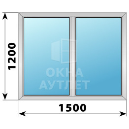 Двухстворчатое дерево-алюминиевое окно 1500×1200 Г-Г ОА-36632