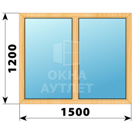 Двухстворчатое окно из сосны 1500×1200 Г-Г ОА-35312