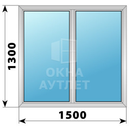 Двухстворчатое дерево-алюминиевое окно 1500×1300 Г-Г ОА-36779