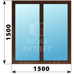Двухстворчатое окно из дуба 1500×1500 Г-Г ОА-36815