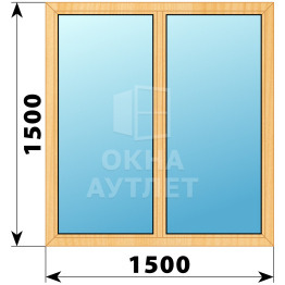 Двухстворчатое окно из сосны 1500×1500 Г-Г ОА-35612