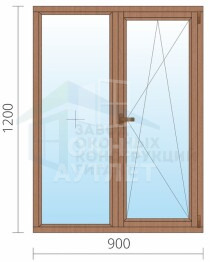 Двухстворчатое окно из дуба 900×1200 Г-ПО ОА-36173