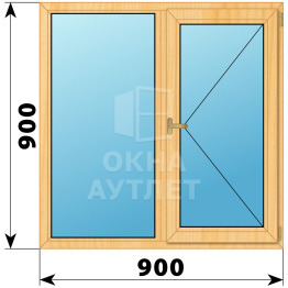 Двухстворчатое окно из сосны 900×900 Г-П ОА-34886