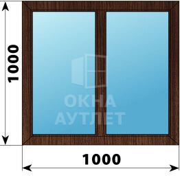Двухстворчатое окно из дуба 1000×1000 Г-Г ОА-49400