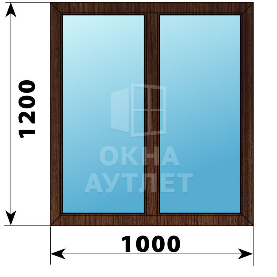 Двухстворчатое окно из дуба 1000×1200 Г-Г ОА-45216