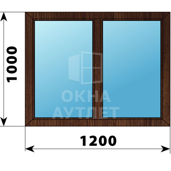 Двухстворчатое окно из дуба 1200×1000 Г-Г ОА-45003
