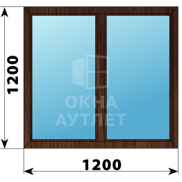 Двухстворчатое окно из дуба 1200×1200 Г-Г ОА-45657