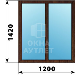 Двухстворчатое окно из дуба 1200×1420 Г-Г ОА-46017