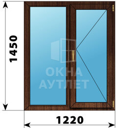 Двухстворчатое окно из дуба 1220×1450 Г-П ОА-50258
