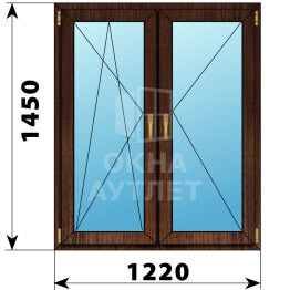 Двухстворчатое окно из дуба 1220×1450 ПО-П ОА-47364