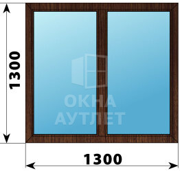 Двухстворчатое окно из дуба 1300×1300 Г-Г ОА-49898