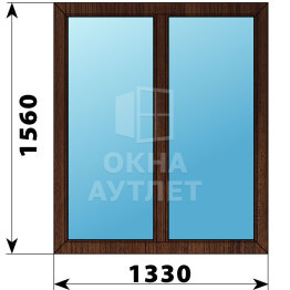Двухстворчатое окно из дуба 1330×1560 Г-Г ОА-46185