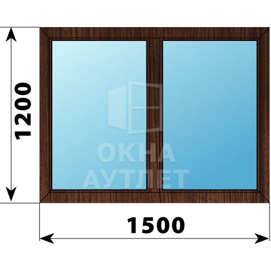 Двухстворчатое окно из дуба 1500×1200 Г-Г ОА-50039