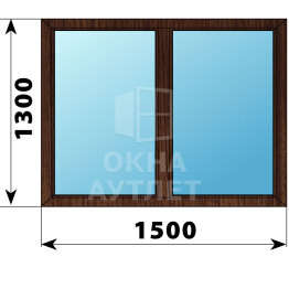 Двухстворчатое окно из дуба 1500×1300 Г-Г ОА-45942