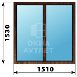 Двухстворчатое окно из дуба 1510×1530 Г-Г ОА-45927