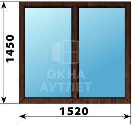 Двухстворчатое окно из дуба 1520×1450 Г-Г ОА-50246