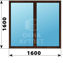 Двухстворчатое окно из дуба 1600×1600 Г-Г ОА-50174