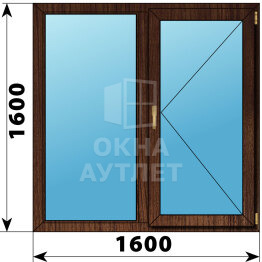 Двухстворчатое окно из дуба 1600×1600 Г-П ОА-50708