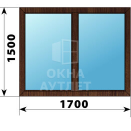 Двухстворчатое окно из дуба 1700×1500 Г-Г ОА-46230