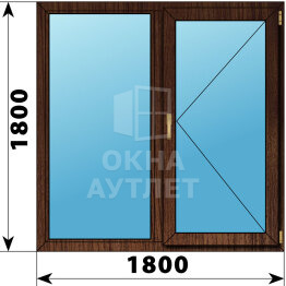 Двухстворчатое окно из дуба 1800×1800 Г-П ОА-50939